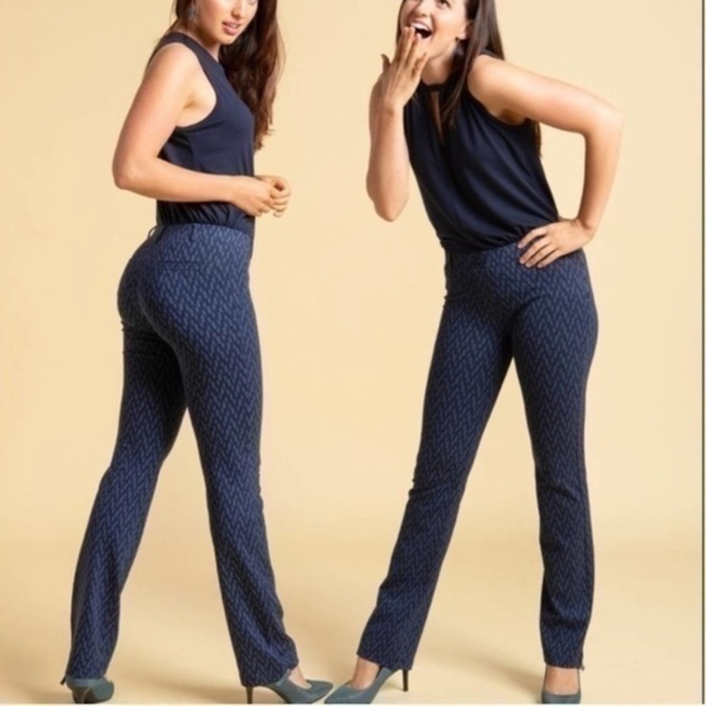 Betabrand Dress Pants Yoga Pants Super Stretch Print Size M